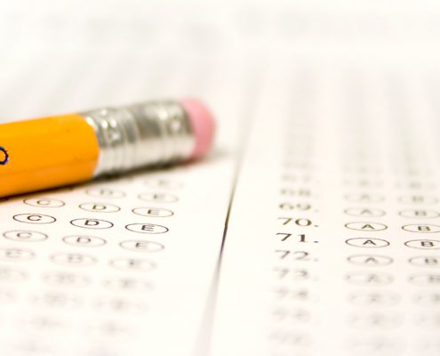 pencil on test form