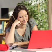 female student taking an ap class online