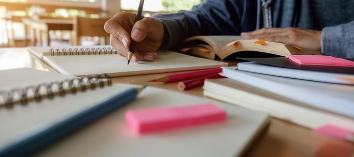 student doing homework