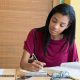 high school senior working on homework