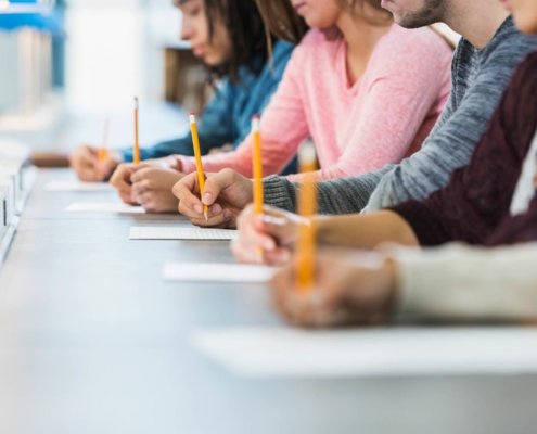 Students taking SAT exam